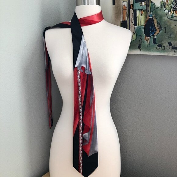 Vtg Portofino Collection Handmade Silk Necktie - Paisley & Swirls - Picture 1 of 8